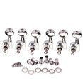 thumbnail image 2 of Guitar Tuning Pegs Silver Metal Machine Heads for Electric Guitars Strat Style 6 in Line Vintage, 2 of 8