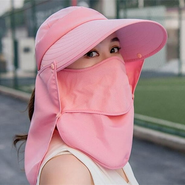Sun Cap Fishing Hat Wide Brim UV Sun Protection Safari Cap W/Neck and Face  Flap for Women