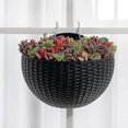 thumbnail image 2 of Imitation Rattan Wall Hanging, Semi-circular Flowerpot Hanging Without Perforation, Hydroponic Flowerpot (white, Large), 2 of 4