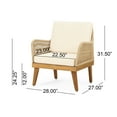 thumbnail image 3 of GDF Studio Acacia Wood and Rope Club Chairs with Cushions, Teak/Light Brown/Beige (Set of 2), 3 of 7