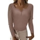 thumbnail image 1 of Puntoco Suéter De Mujer Con Cuello En V Botón De Manga Larga Suéter De Punto Camisa De Fondo Tops Blusa Liquidación De Navidad Puntoco Puntoco-3751, 1 of 7