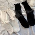 thumbnail image 2 of Calcetines Blancos con Borde en las Orejas para Mujer ENTASSER Calcetines de Longitud Media, 2 of 6
