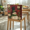 thumbnail image 3 of Xoenoiee Christmas Flower Snowman Print Chair Covers for Dining Room, Non-Slip Chairs Back Cover Removable Kitchen Chair Slipcovers Seat Protector for Party Christmas Decor, 1 Pack, 3 of 7