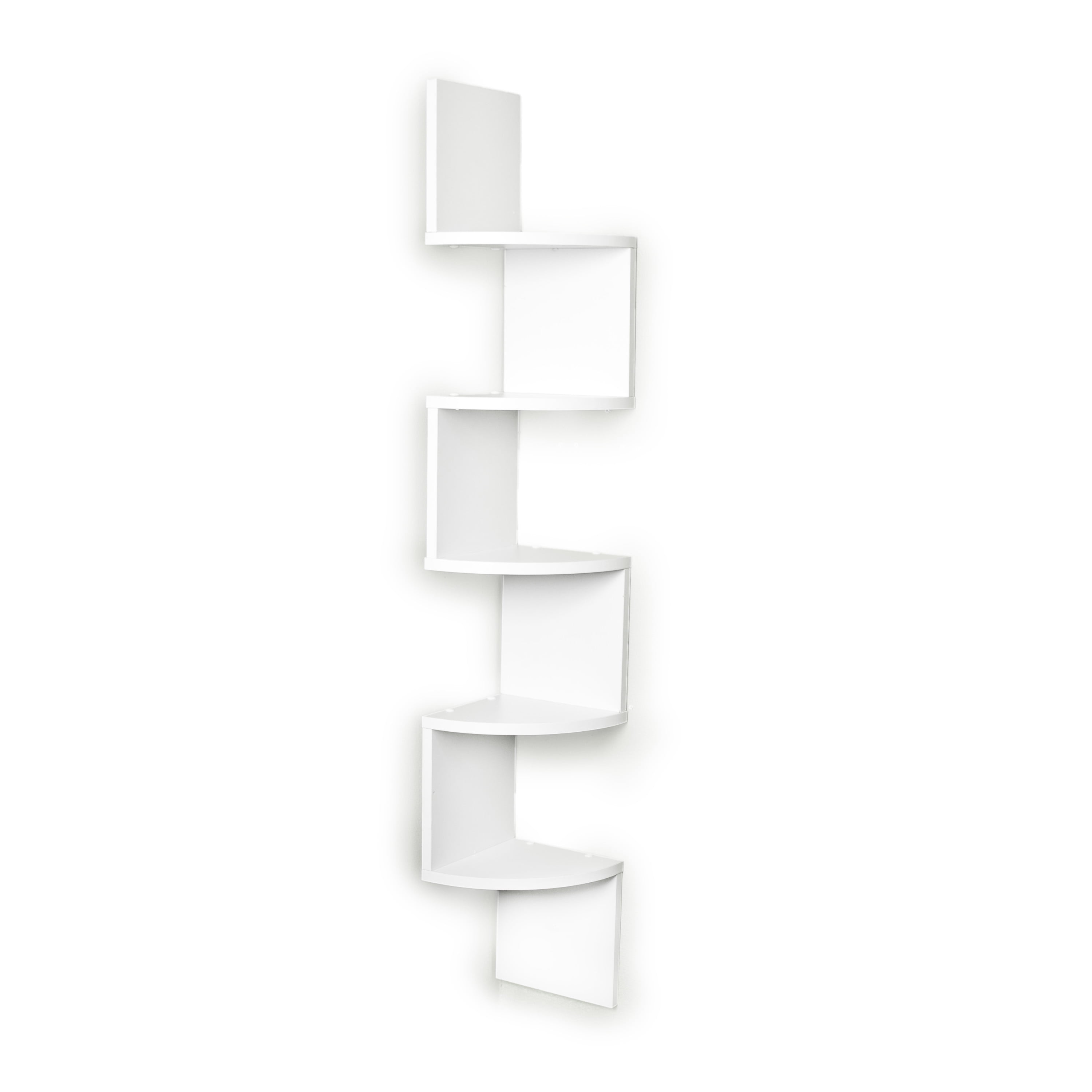 Danya B. White Large Laminated Veneer Corner Wall Mount Shelf