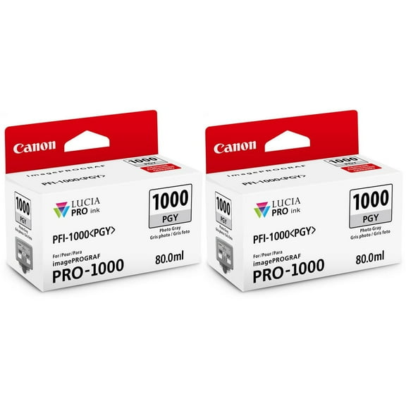 Canon 2 Pack PFI-1000PG Photo Gray LUCIA PRO ink for imagePROGRAF PRO-1000