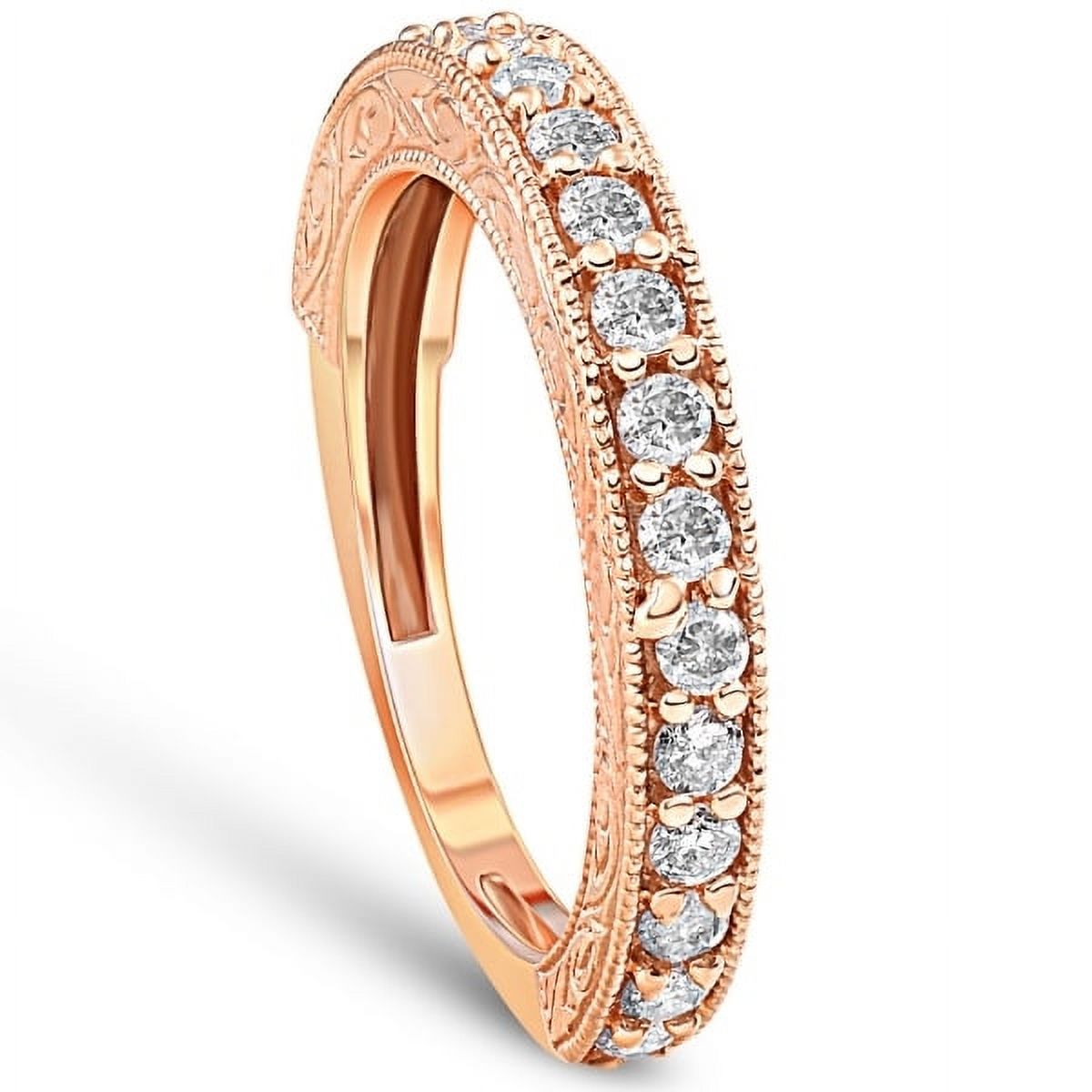 Pompeii3 1/2ct Vintage Diamond Rose Gold Wedding Ring 14K - image 2 of 6