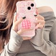 thumbnail image 4 of iPhone 11 12 13 14 Plus PRO MAX iPhone14 iPhone14Pro Rosa Inglés Con Soporte Patrón De Onda Suave TPU Funda, 4 of 4