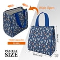 thumbnail image 3 of Dark Blue Princess Fairy Forest Pattern Insulated Lunch Bag for Women & Adults,Large Portable Soft Cooler Lunch Bag,Thermal Food Storage Tote with Pearl Cotton,8.66L,8.75x5.75x9.5 Inch, 3 of 6