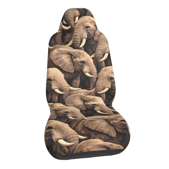 Animal Elephant Wildlife Car Seat Covers Stretch Car Seat Protectors Universal Fit
