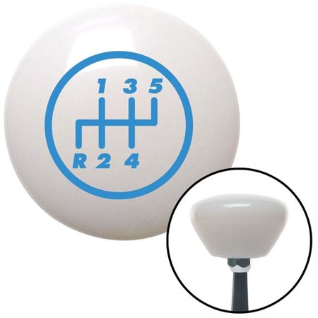 American Shifter Blue 5 Speed Shift Pattern - 5RDL White Retro Shift Knob with M16 x 1.5 Insert Brody