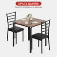thumbnail image 1 of Space-Saving Compact Dining Table Set for 2 – Modern Square Table with 2 Chairs – Perfect for Small Apartments, Kitchens, or Breakfast Nooks, 1 of 8