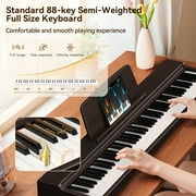 TERENCE 88 Key Piano Keyboard Digital: 88 Key Keyboard Piano Semi-Weighted Full Size Premium Sound MIDI Headphone Jack Triple Pedal for Beginners to Professionals