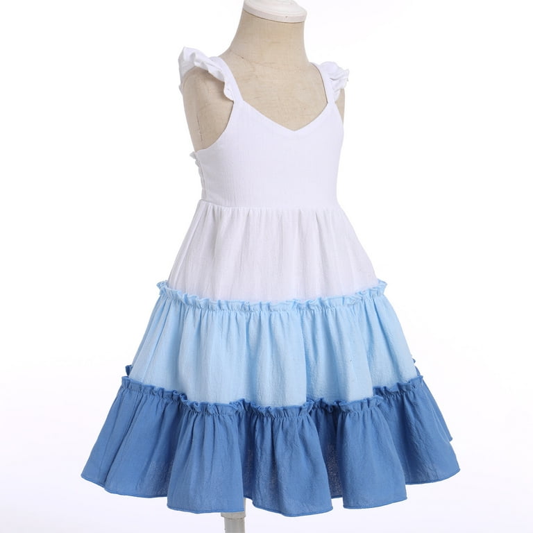 tutu skater dress Idopip Toddler Little Girls Rainbow Twirly Skater Dress Princess Flutter Sleeve Beach Tutu Sundress, Toddler Girl's, Size: 18-24 Months