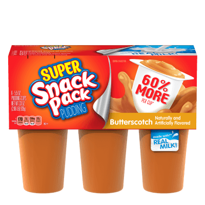 Super Snack Pack Butterscotch Flavor Pudding Cups 5.5 Oz. 6 Count