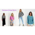 thumbnail image 6 of Fantaslook Striped Long Sleeve Shirts for Women Crewneck Tunic Tops Color Block Blouses Fall Pullover, 6 of 7