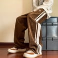 thumbnail image 6 of Mens Baggy Striped Sweatpants Straight Leg Pants Streetwear Harajuku Trousers, 6 of 9