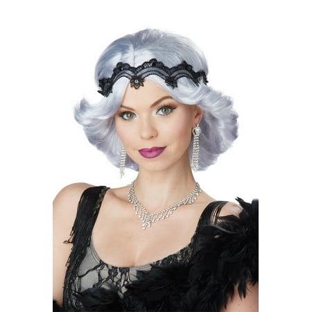 20s Glitz and Glamour Wig and Headband (Lavender/Grey)