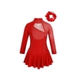 thumbnail image 2 of iEFiEL Kids Girls Figure Ice Skating Dress Long Sleeve Shiny Rhinestone Gymnastics Leotard Dress Red 4, 2 of 7