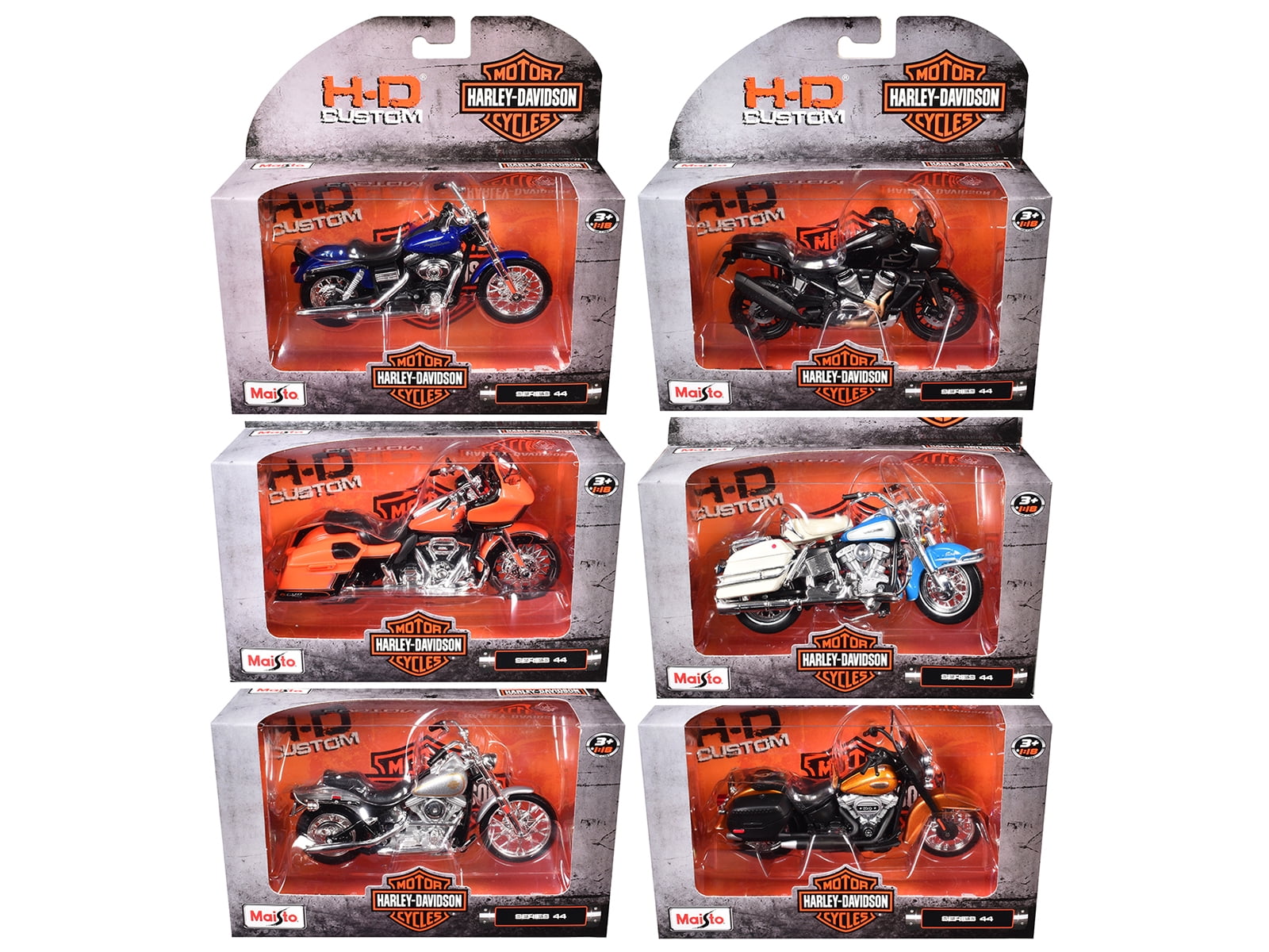 Harley-Davidson Motorcycles 6 piece Set Series 39 1/18 Diecast
