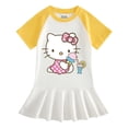 thumbnail image 3 of Nueva ropa para niños de Hello Kitty, vestido de media manga con bonitos dibujos para niñas, Falda plisada de estilo occidental dulce de algodón fino para bebés, 3 of 5