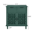 thumbnail image 2 of Vastcury 31.5" Retro 2 Door Cabinet with 2 Drawers, Hollow Carved Sideboard with Adjustable Shelves for Living Room, Dark Green, 2 of 10