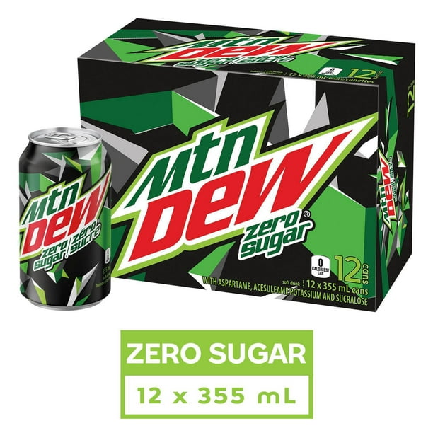 Mtn Dew Zero Sugar Carbonated Soft Drink 12x355ml, 12x355ml 