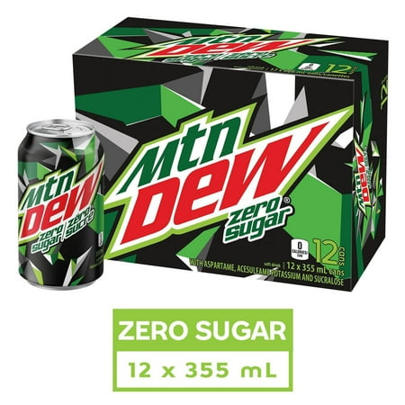Mtn Dew Zero Sugar Carbonated Soft Drink 12x355ml Walmart Canada