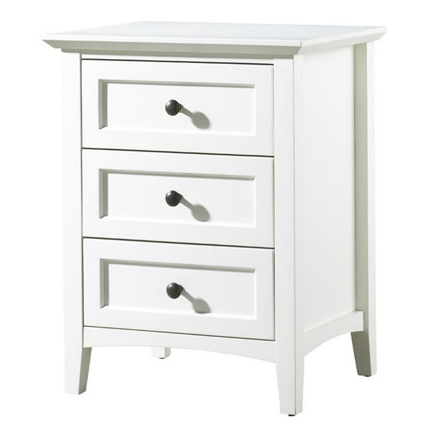 Bowery Hill 3 Drawer Nightstand In White Walmart Com Walmart Com