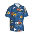 thumbnail image 2 of Uemuo Construction Vehicles Printed Regular Fit Short Sleeve Casual Hawaiian Shirt for Men,Aloha shirt,Tropical shirt,Floral print shirt,Vacation Beach shirt-Medium, 2 of 9
