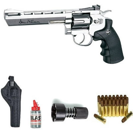 ASG Dan Wesson  BB Air Gun with Holster/Cartridges/Extra BBs/Speed Loader, Silver,