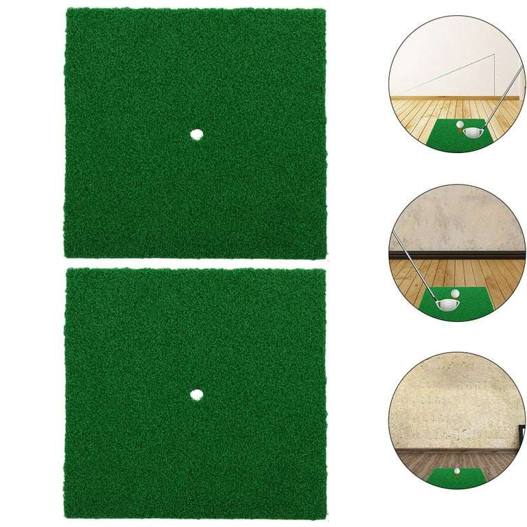 2pcs Golfs Turf Mats Practical Golfs Grass Mat for Indoor Golfs Hitting Pads
