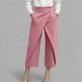 thumbnail image 2 of Levmjia Women High Waisted Wide Leg Capri Pants Solid Color Elegant Casual Dressy Trousers with Functional Pockets Zipper Front Office Work Wear, 2 of 8