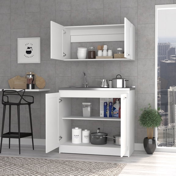 Newboti Furniture Cambridge 2-piece Rectangle Cabinet Set White 23467