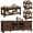 Walnut, variant on Buildhom Farmhouse TV Stand and Coffee Table Set of 4, Rustic Wood Entertainment Center with End Tables for Living Room, Walnut