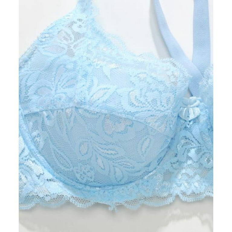 Buy A-GG Pastel Blue Recycled Lace Full Cup Non Padded Bra - 32A