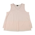 thumbnail image 1 of Alfani Womens Knit-Texture Layered Sleeveless Blouse Top, ltorange, Plus Size, 3X, 1 of 2