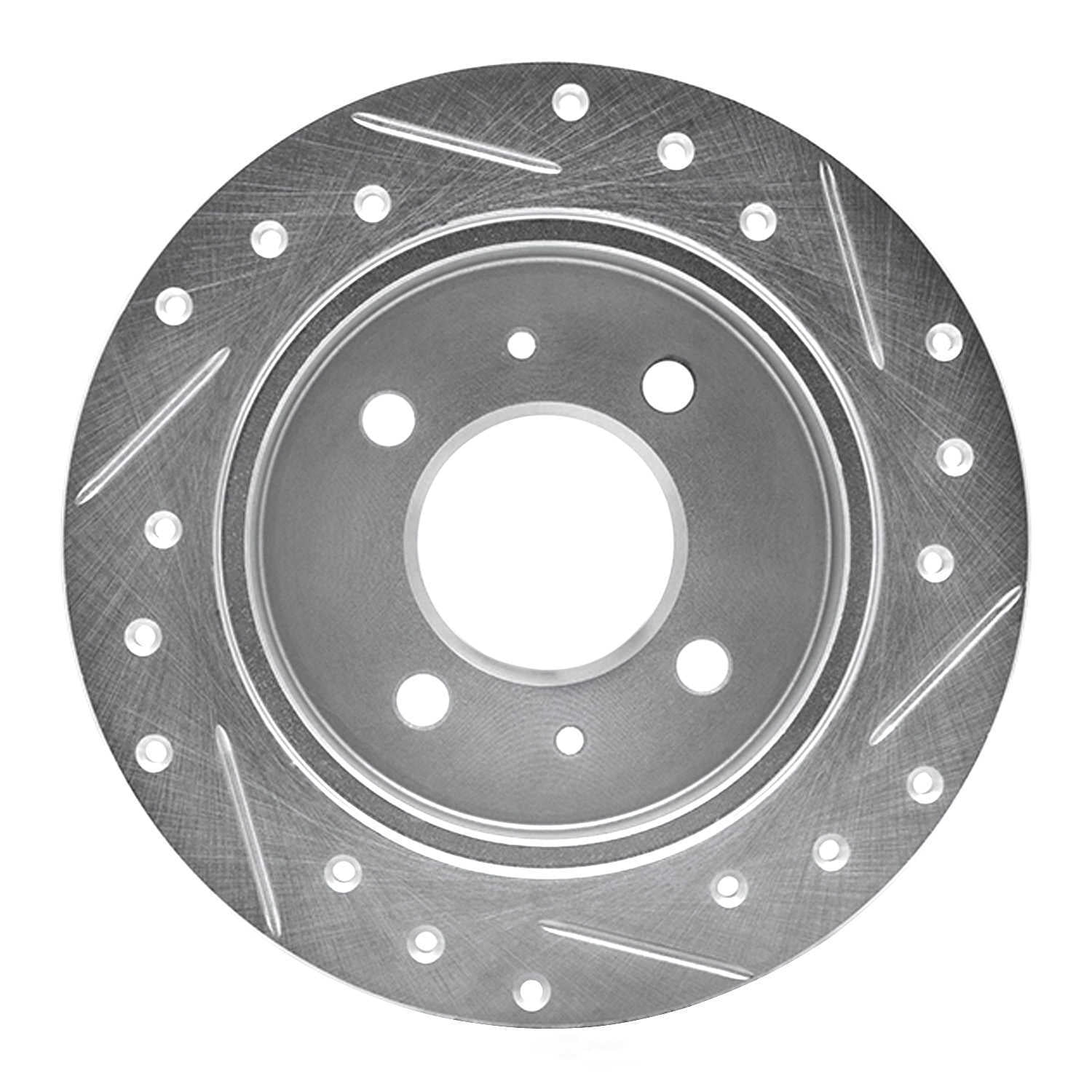Dynamic Friction Company 631-72026L DFC Brake Rotor - Drilled And Slotted - Silver