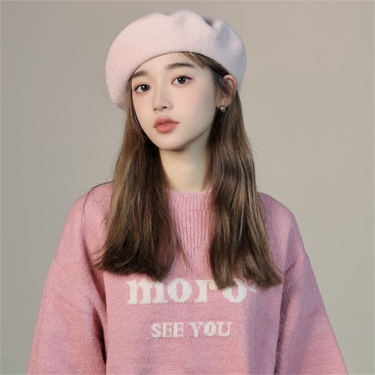 6772 Women\'s Cotton French Beret Cap- Casual Comfortable Artist Hat YeeHeen Beret Hats Artist Hat Solid Color French Beret for  main image 4