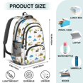 thumbnail image 5 of Excavator and Tree White Pattern Cute School Backpack Bag with Padded Back and Adjustable Shoulder Straps 16.9 X 12.6 X 5.9 Inches, 5 of 5
