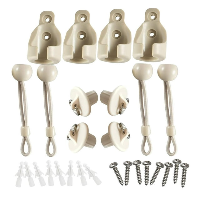 Juego de 16 cuerdas elásticas para amarrar persianas y cortinas, accesorios de fijación versátiles Blanco