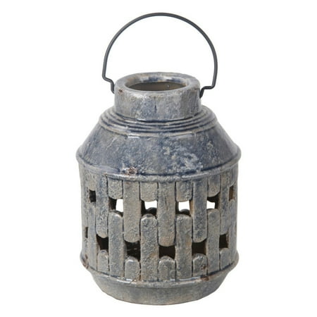 UPC 805572668142 product image for Privilege International Ceramic Lantern - Antique Blue | upcitemdb.com