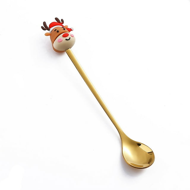 Summer Savings Kcavykas Kitchen Goodies,Stainless Steel Christmas Spoon Gift Dessert Spoon Christmas Pendant Spoon Tableware