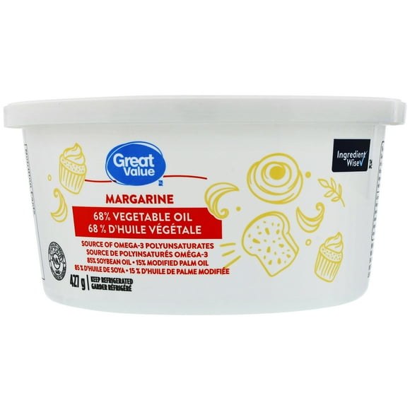 Great Value 68% Vegetable Oil Margarine, 427g