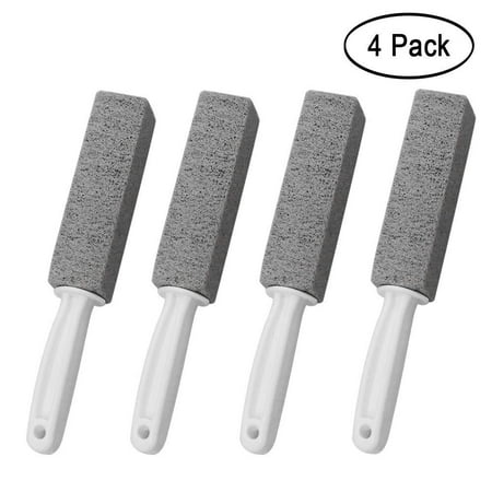 Pumice Cleaning Stone with Handle, Toilet Bowl Ring Remover Cleaner Brush Stains and Hard Water Ring Remover Rust Grill Griddle Cleaner For Kitchen/Bath/Pool/Household Cleaning 4 (Best Way To Clean Toilet Bowl Stains)