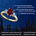 thumbnail image 2 of Gem Stone King 10K Yellow Gold Red Rhodolite Garnet and Blue Zircon Engagement Ring for Women | 3.00 Cttw | Oval 9X7MM | Gemstone January Birthstone | Size 5, 2 of 6