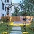 thumbnail image 2 of Metal Garden Arch Garden Arbor Trellis Climbing Plants Support Arch Outdoor Arch Wedding Arch Party Events Archway Black, 2 of 10