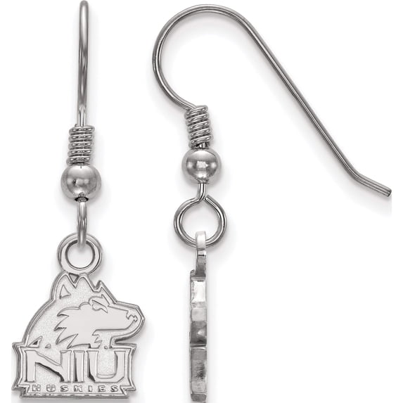 Sterling Silver S. Rh-P Logoart Northern Illinois University Xs Dangle Earrings (29 X 10) Made In United States ss005niu