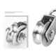 thumbnail image 3 of SZTXJ 1 Pack Ultra Quiet Double Bearing 304 Stainless Steel U-Shaped Swivel Pulley Detachable 360 Degree Swivel Heavy Duty Pulley, 3 of 5