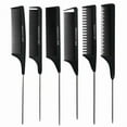 thumbnail image 3 of Professional Hair Tail Combs Stainless Steel Salon Cut Styling Comb Spiked Hair Care Styling Tools Barber Accessories Fine Teeth, 3 of 9