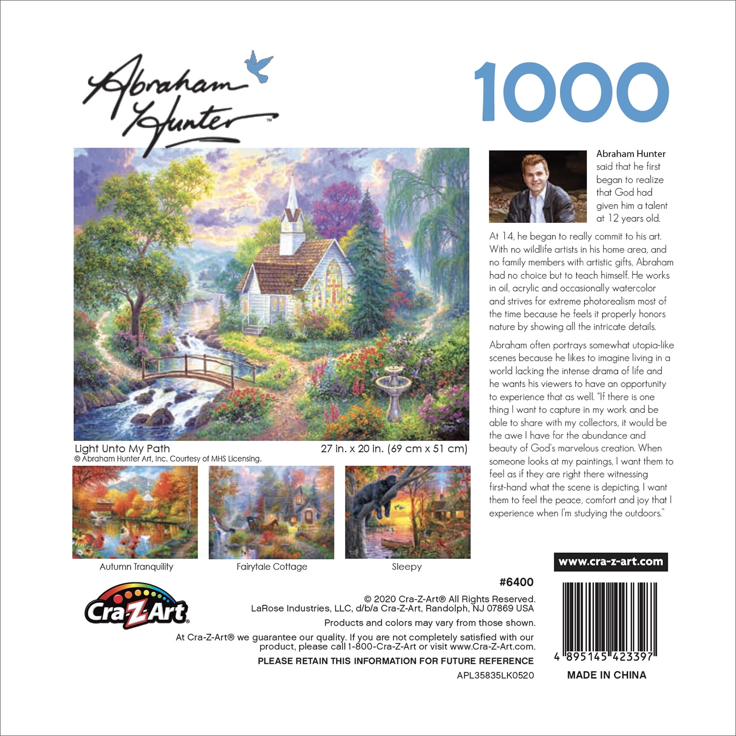 Cra-Z-Art Abraham Hunter 1000-Piece Light Unto My Path Adult Jigsaw Puzzle